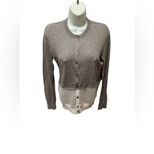 Marc By Marc Jacobs Colorblock Cardigan Sz S Frost Grey Melange Button Down